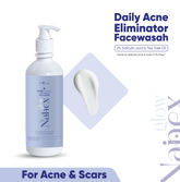 Nainex Glow Acne Eliminator Face Wash – 120ml Daily Acne & Scar Treatment with 2% Salicylic Acid + Tea Tree Oil